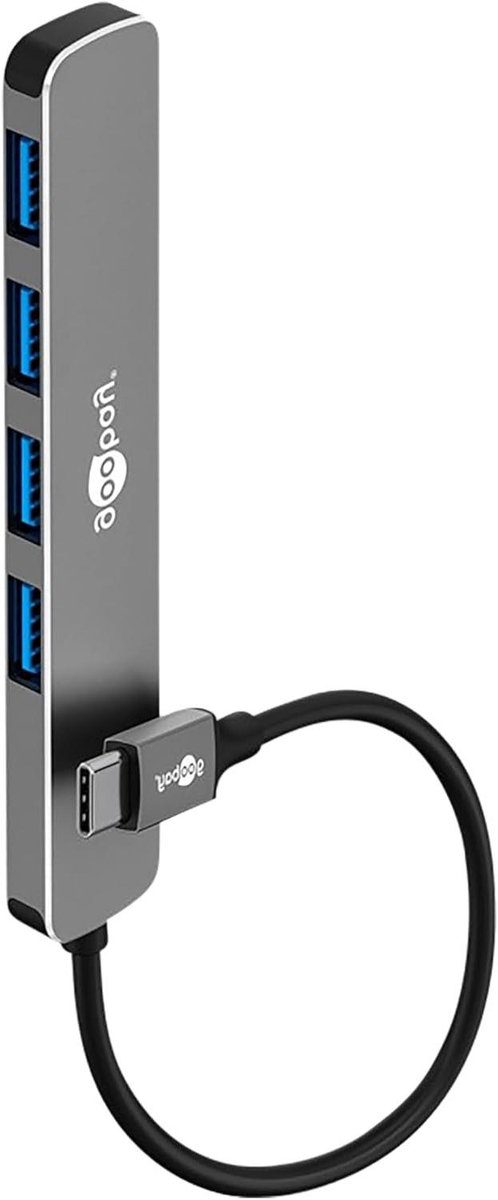USB C Hub - USB C Adapter - Extra Poorten Creëren - Aluminium Behuizing - 4 Poorten - Zilver