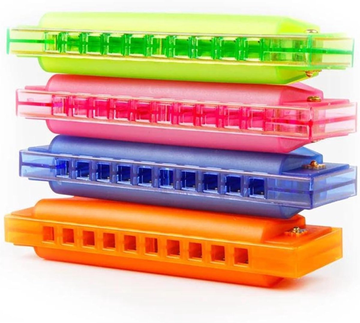 Mondharmonica - Harmonica 10 gaten - Muziek Maken - Transparant Kleurontwerp - One Size - Oranje