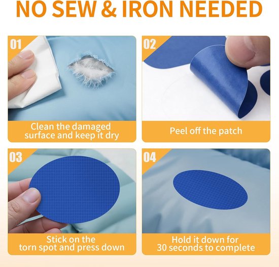 Reparatie-patch - Herstelstikker Plakker - Kleding Repareren - Zelfklevend Waterdicht - 3 stuks - Zwart — afbeelding 3