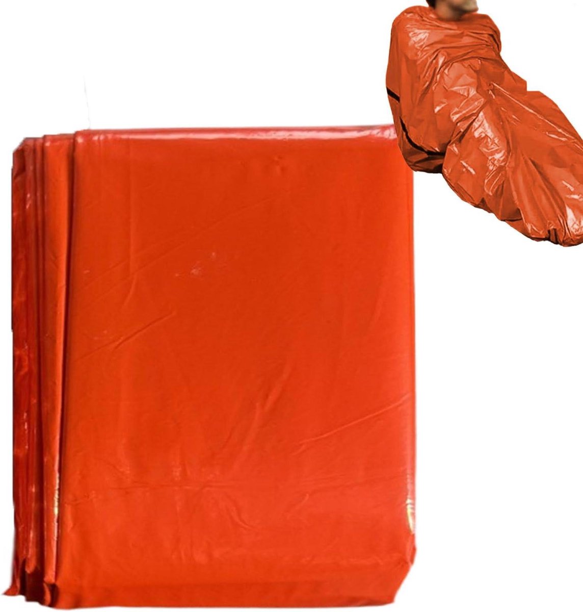 Survival Slaapzak - Nooddeken Thermoslaapzak - Buiten Overleven - Waterdicht Scheurbestendig - 210 x 90 cm - Oranje
