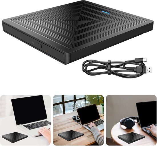 Externe DVD Brander - USB DVD Drive - Data Archiveren - Schokbestendig Ontwerp - 15.4 cm - Zwart — afbeelding 5