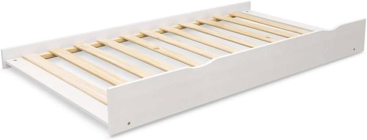 Uitschuifbed - Logeerbed Uitschuifbaar - Extra Slaapplaats - Massief Grenenhout - 90 x 190 cm - Wit