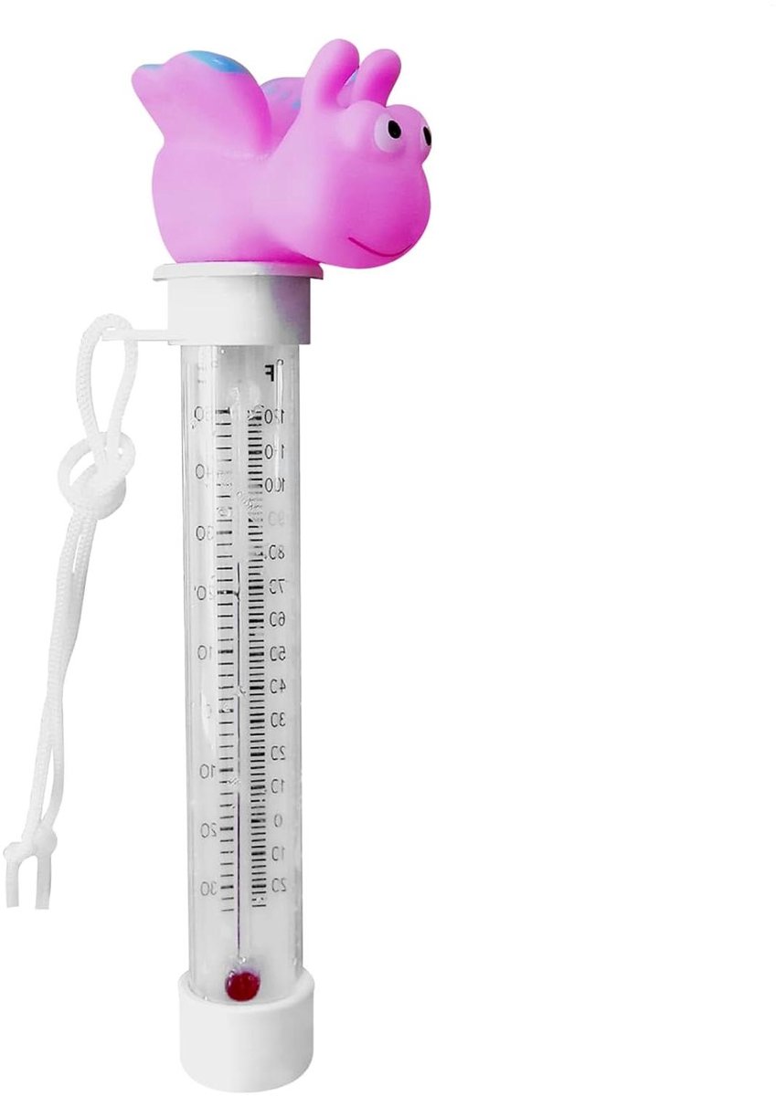Drijvende Zwembadthermometer - Water Temperatuurmeter - Water Temperatuur Meten - Dubbele Schaal Weergave - 215 cm - Vlinder