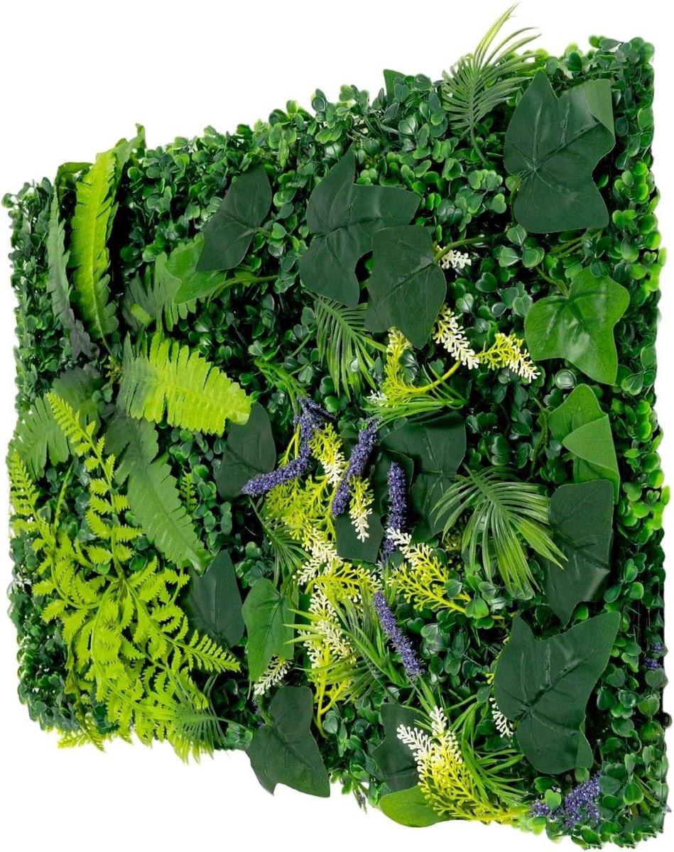 Kunstplanten Wandpanelen - Groene Wand Kunsthaag - Decoratie Binnen Buiten - Levensgetrouw Ontwerp - 60 x 40 cm - Groen