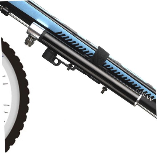 Bandenpomp Met Drukmeter - Minipomp Fiets - Banden Oppompen - Universeel Mondstuk - 19.8 x 3 x 3 cm - Zwart — afbeelding 4