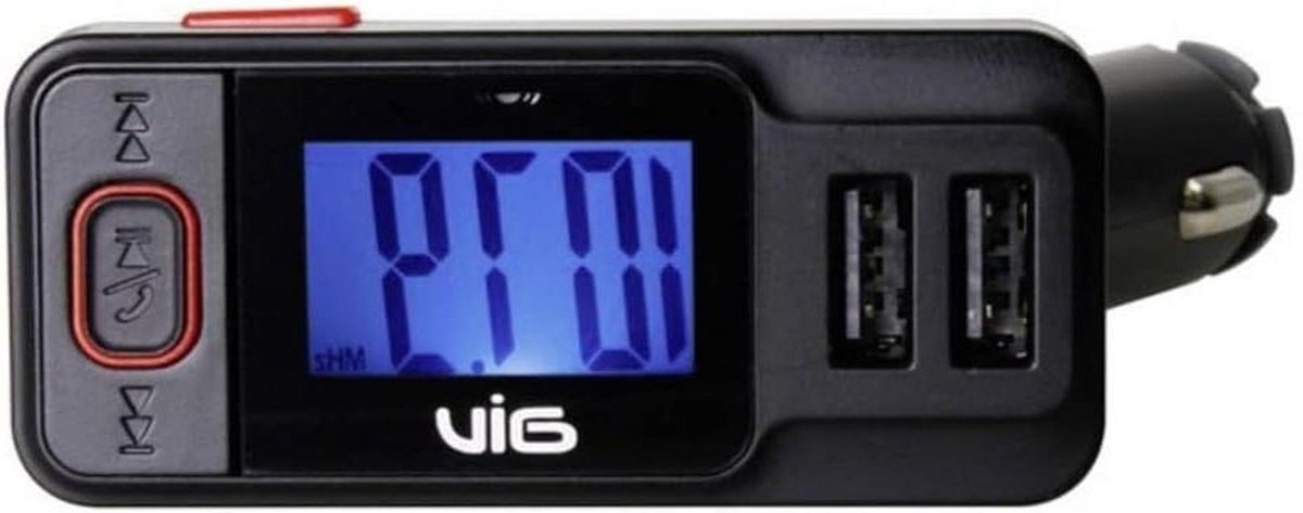 FM-zender - Bluetooth carkit - Muziek streamen - Handsfree functie - 12 Volt - Zwart