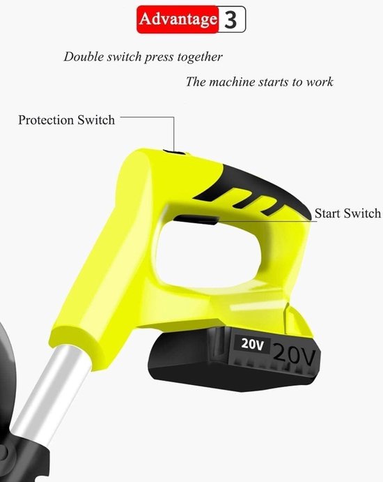 Elektrische Grondfrees - Tuinfrees Cultivator - Onkruid Verwijderen - Lichtgewicht Snoerloos - 10 cm Werkbreedte - One Color — afbeelding 5