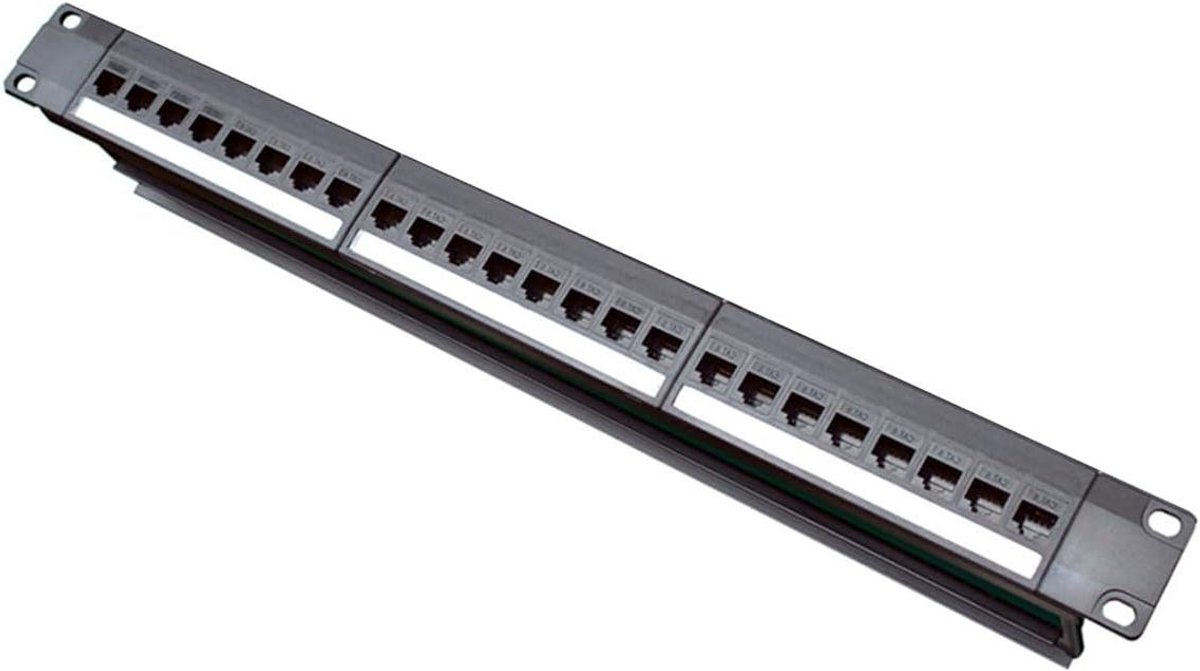 Patchpaneel CAT6 - Netwerkpaneel Patch Bay - Netwerk Organisatie - 24 Poorten - 1U 19 Inch - Zwart