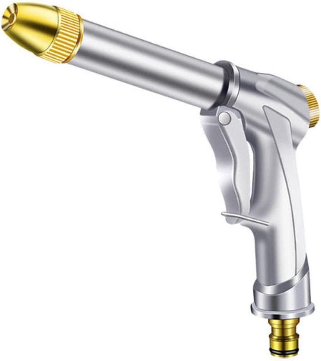 Hogedruk Waterpistool - Tuinspuit Reinigingspistool - Tuin Besproeien - Verstelbare Spray Patronen - 232 g - Zilver