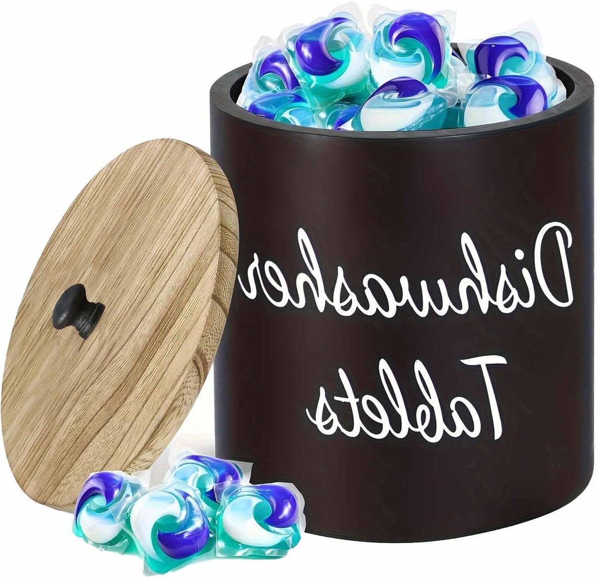 Houten Opbergdoos - Wasparel Container - Keuken Ordenen - Met Handvat Deksel - 295 Gram - Peach