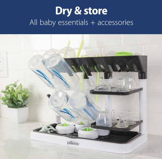 Dr. Brown's Baby Bottle Drying Tower - Verticale Flessendroogrek voor Babyflessen & Accessoires - Ruimtebesparend Aanrecht Droogrek - Blauw/Wit van Dr. Brown's — afbeelding 4