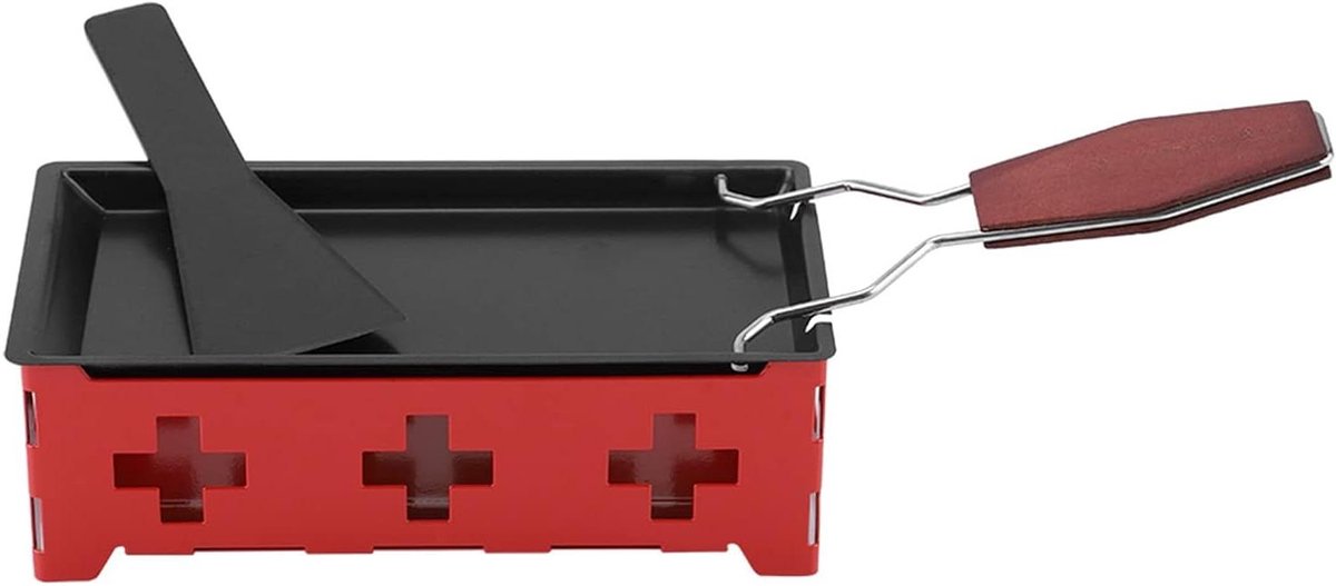Kaasraclette Set - Draagbare Smelter - Kaas Smelten - Kaarsverwarming - 20 x 10 cm - Rood