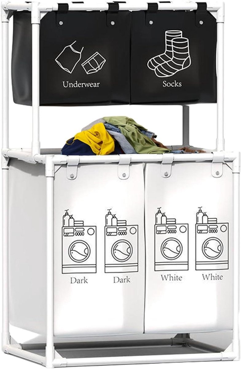Kleding Sorteer Machine - Was Mand - Kleding Opbergen - Verhoogd Ontwerp - Groot Formaat - Wit