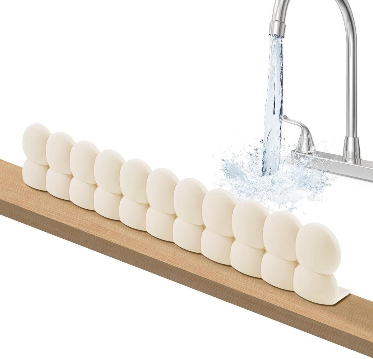 Keuken Spatscherm - Gootsteen Rand - Schoon Houden - Zuignap Bevestiging - 50 cm - Wit