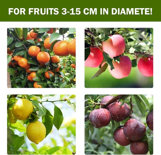 Fruitplukker met mand - Telescopische grijper - Fruit oogsten - Roestvrij staal - Tot 3 meter - Zilver — afbeelding 5