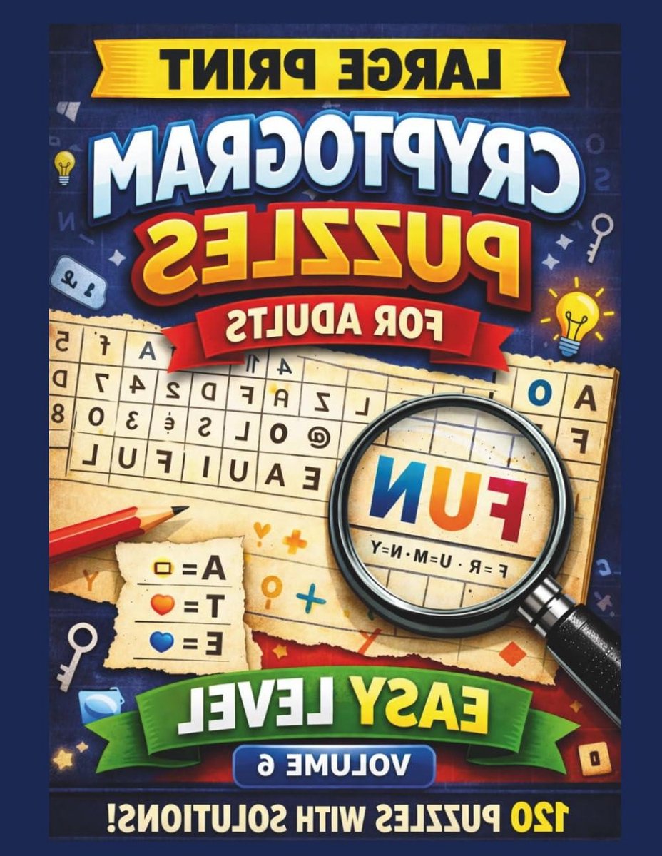 Cryptogram Puzzelboek - Woordspel Boek - Ontspanning Hersenen - Extra Groot Lettertype - 120 Puzzels - Niet Van Toepassing