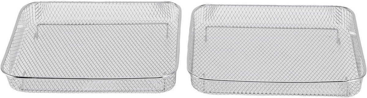 Ovenmand 2-pack - Friteuse mand - Luchtfrituren Bakken - Antiaanbaklaag - 295x255cm - Zilverkleurig