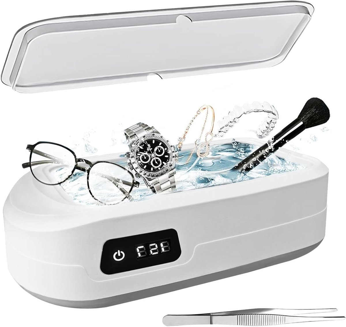 Ultrasone Reiniger - Schoonmaakapparaat - Sieraden Reinigen - 49kHz Hoge Frequentie - 640 ml - Wit