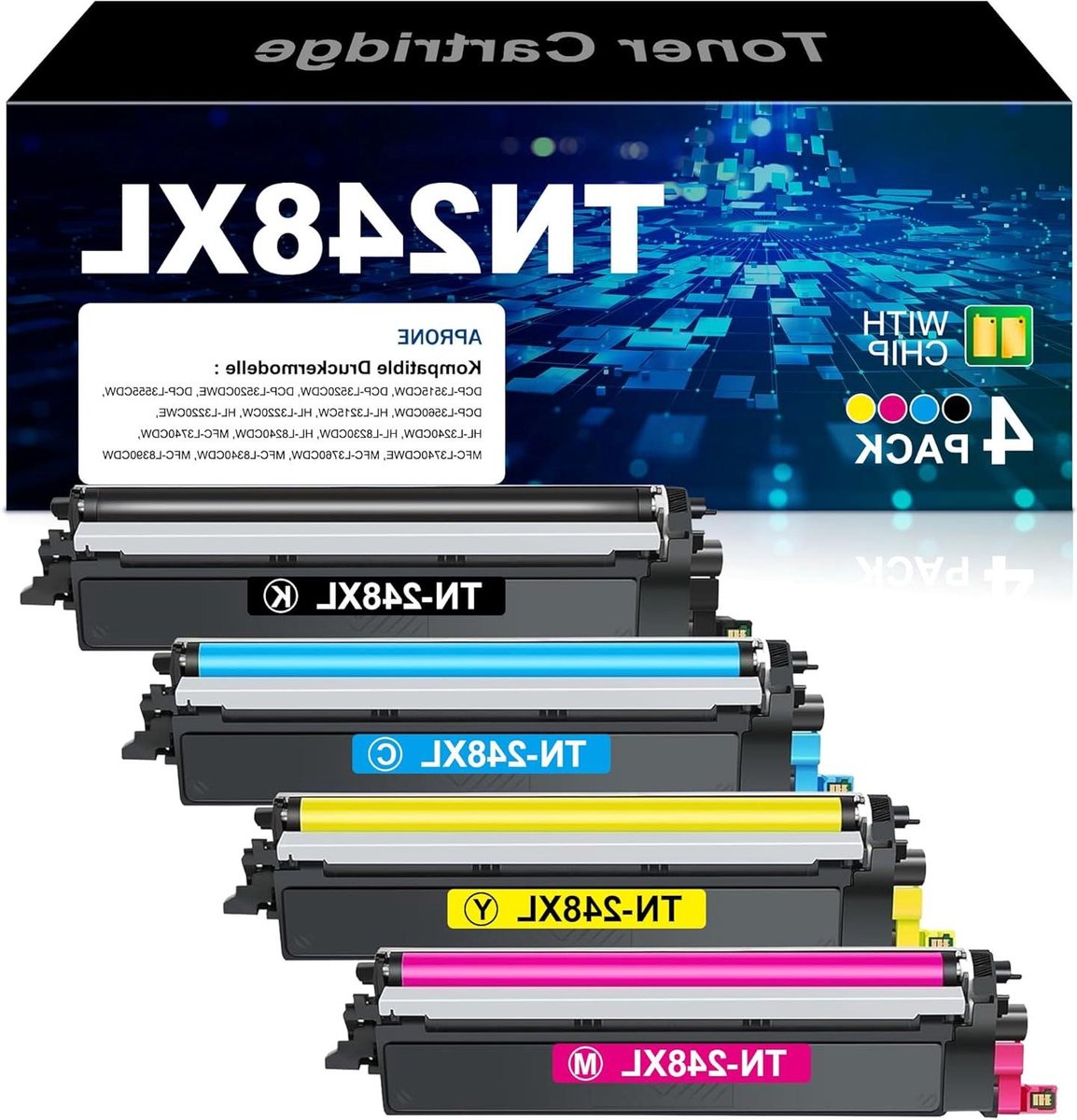 Tonercartridges Set - Kleur Toners - Documenten Printen - Hoge Capaciteit - 4 Stuks - Multicolor