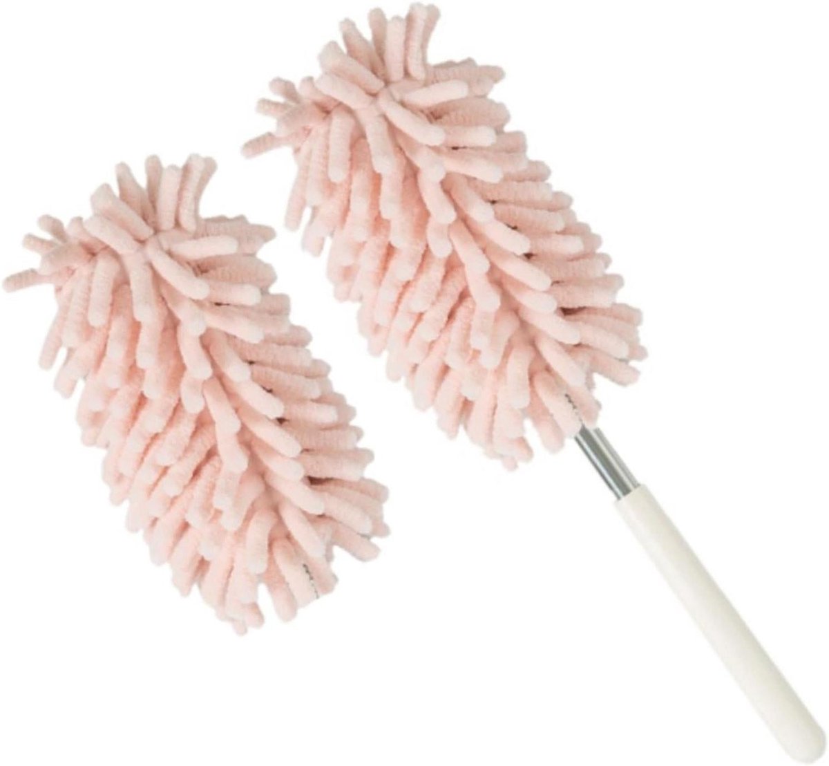 Plumeau Meubel - Stofwisser Verstelbaar - Huis Reinigen - Flexibele Kop - 60-100 cm - Roze