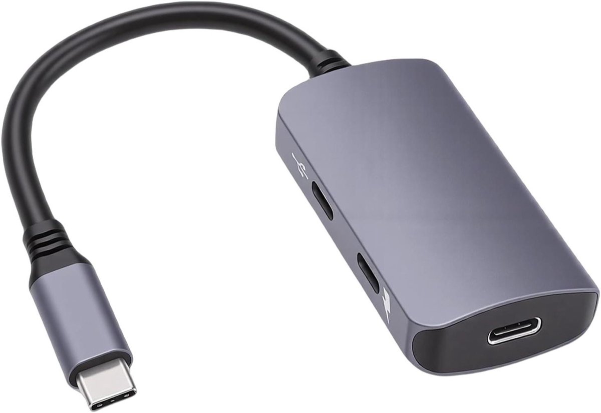 USB C Adapter - AR Bril Kabel - Immersief Kijken - Snelladen PD 100W - 4K 60Hz - Grijs