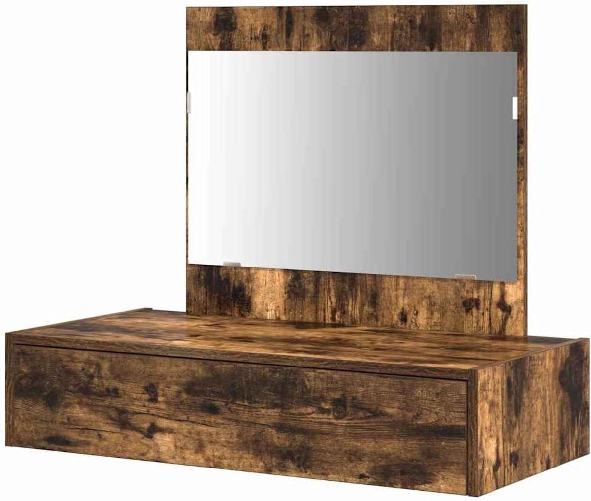 Toilettafel - Kaptafel - Make-up aanbrengen - Bewerkt houten frame - 83 x 40 x 70 cm - Bruin