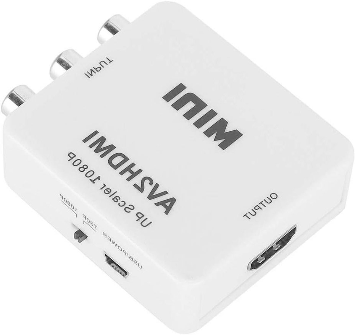 Converter - AV naar HDMI - Beeld Kwaliteit - Plug and Play - 1 Meter Kabel - Wit