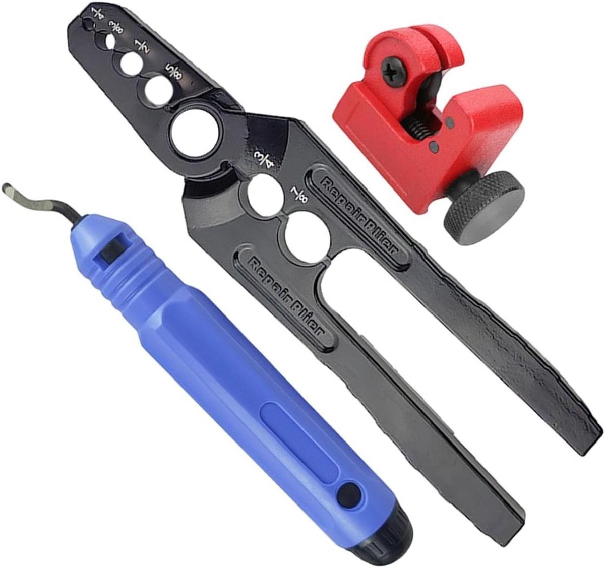 Koperen Buisrounder - Pijptang Set - Leidingen Repareren - Efficiënte Vormgeving - 3 Stuks 6 Gat - Aluminium