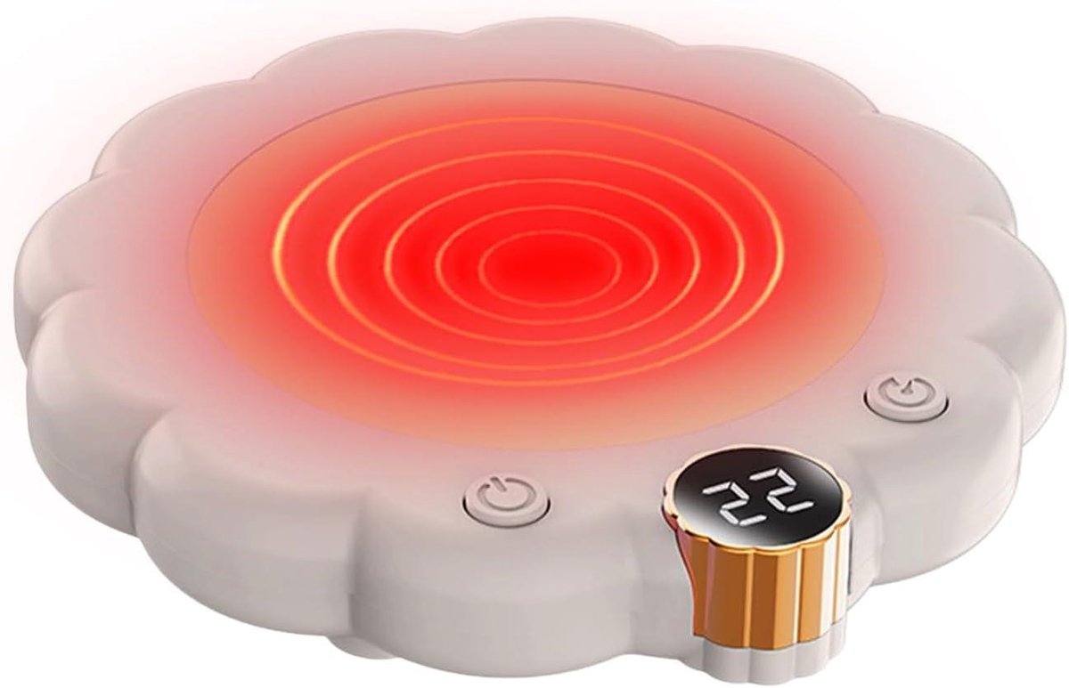 Elektrische Bekerwarmer - Warmhoudbeker - Dranken Warm Houden - Digitaal Display - 3 Modi - Wit