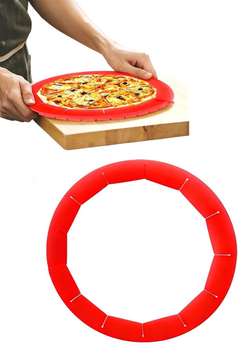 Verstelbare Korstbeschermer - Taartrand Bescherming - Gelijkmatig Bakken - Voorkomt Verbrande Randen - 20-29 cm Diameter - Rood