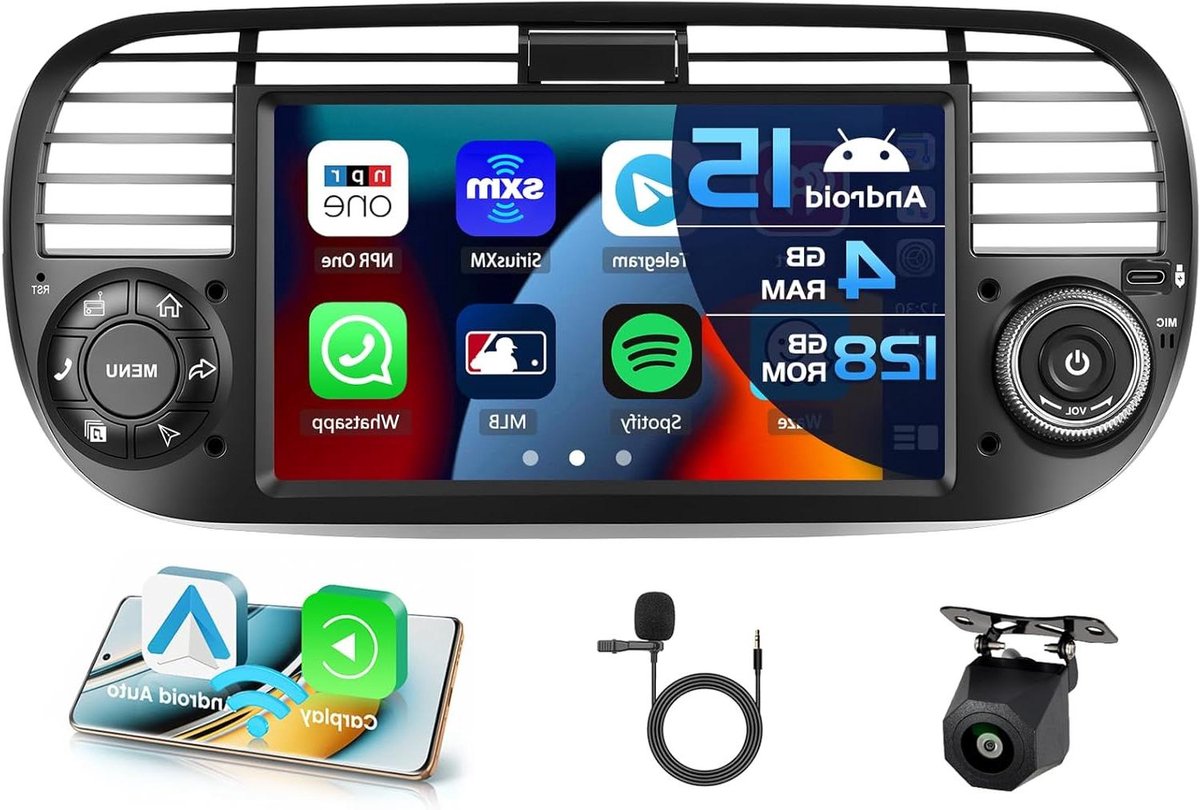 Autoradio - Auto Multimedia - Navigatie & Entertainment - In-Cell Scherm - 7-inch - Zwart