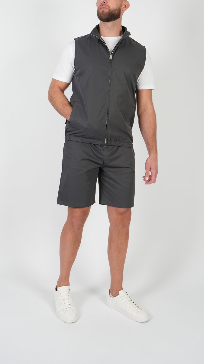 BASKO - ZOMERSET - GILET + SHORT - GRIJS - MAAT XL