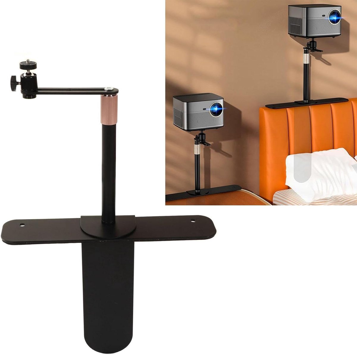 Projector Stand - Projector Plateau - Thuisbioscoop Inrichten - Verstelbare Hoogte - 24-40cm - Zwart