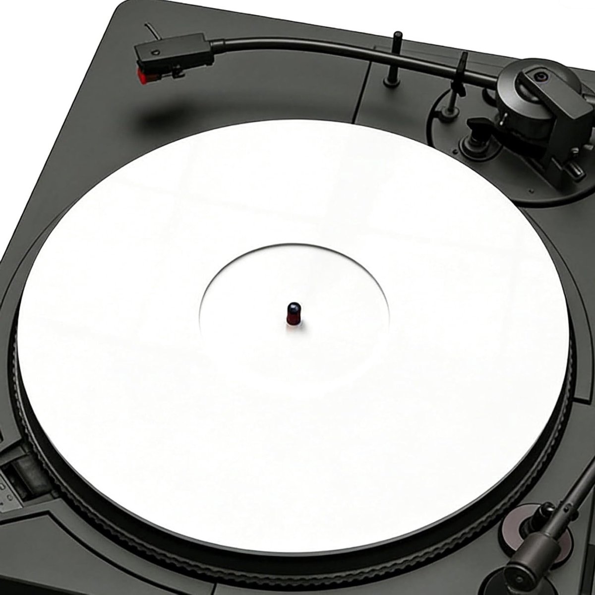 Verbeterde Acryl Slipmat voor Platenspelers - 300MM Gym Tafelmat, Verbeterde Geluidskwaliteit, Vinyl Record Mat voor Universele Platenspelers (Wit)