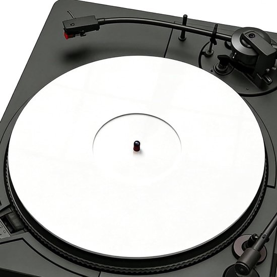 Verbeterde Acryl Slipmat voor Platenspelers - 300MM Gym Tafelmat, Verbeterde Geluidskwaliteit, Vinyl Record Mat voor Universele Platenspelers (Wit)