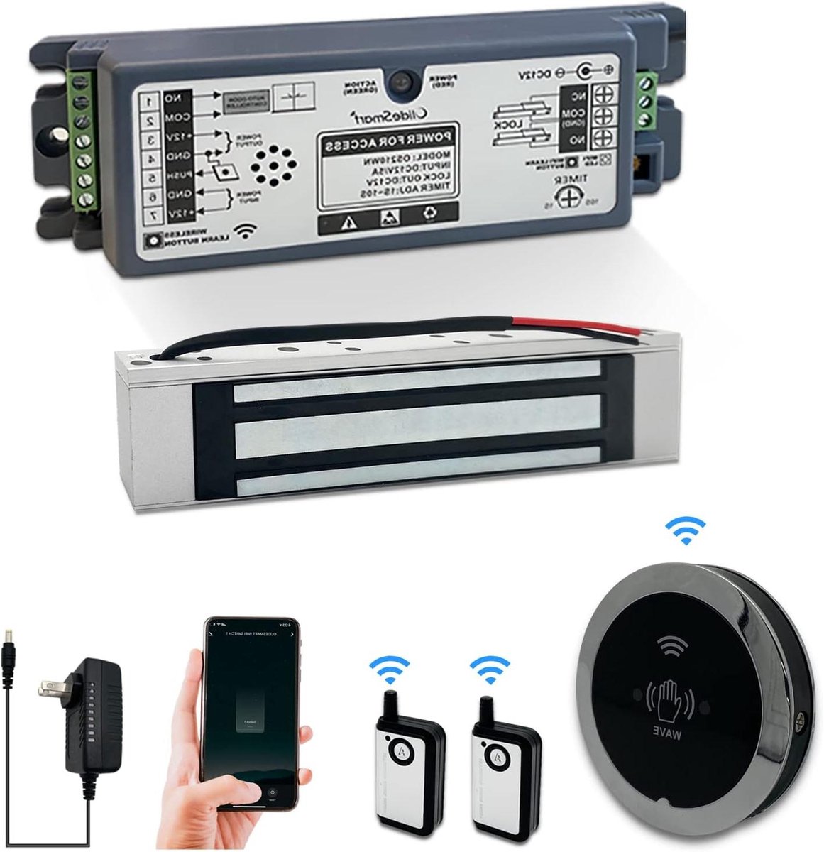 Magnetisch Deurslot - Toegangscontrole Systeem - Veilige Toegang - Smart WiFi Controle - 1724 kg Kracht - Zilver