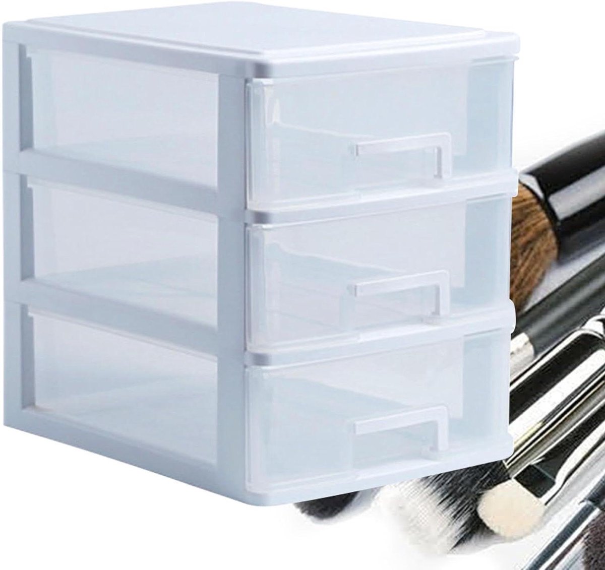 Cosmetica Organizer - Opbergdozen Laden - Bureau Organiseren - Stapelbaar Ontwerp - 24 x 17 x 30 cm - Transparant