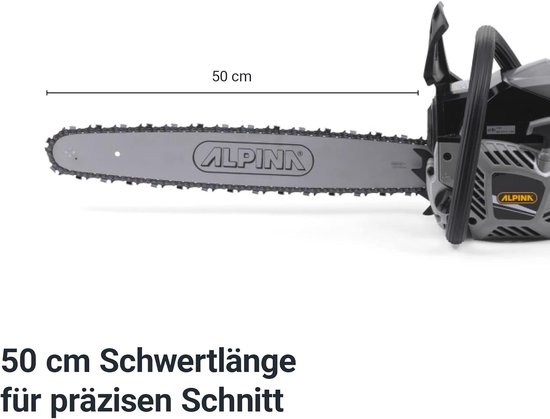 Benzine Kettingzaag - Krachtige Zaag - Hout Bewerken - 50cm Zaagblad - 49.3cm³ Motor - Zwart — afbeelding 4