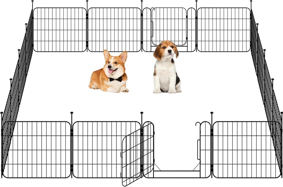 Huisdierenren - Hondenpark - Veilig Spelen - Eenhandsslot - 50 cm hoog - Zwart