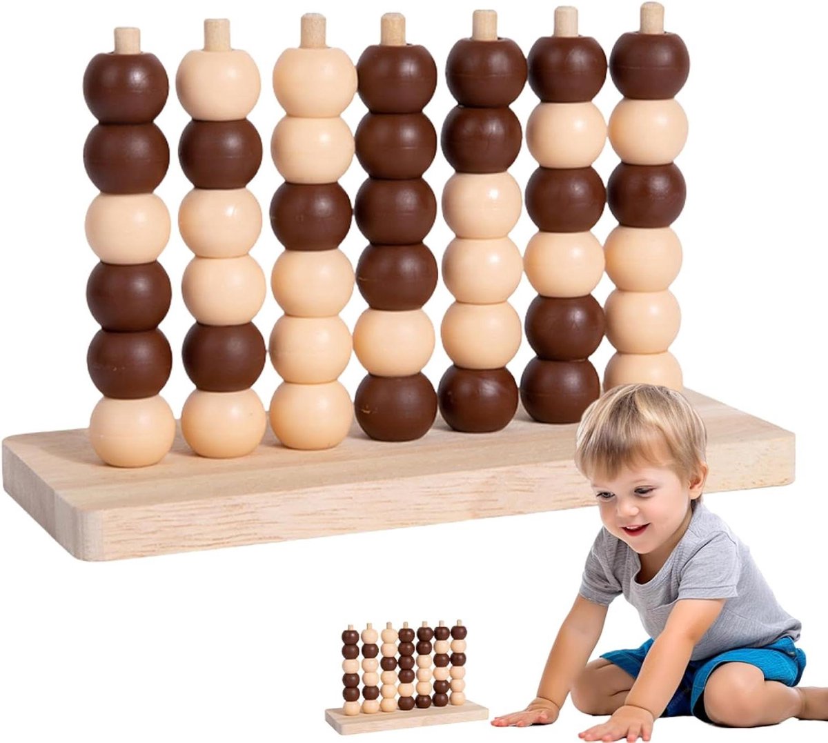 Houten Vier op een Rij - Strategisch Spel - Familie Spel - Driedimensionaal Design