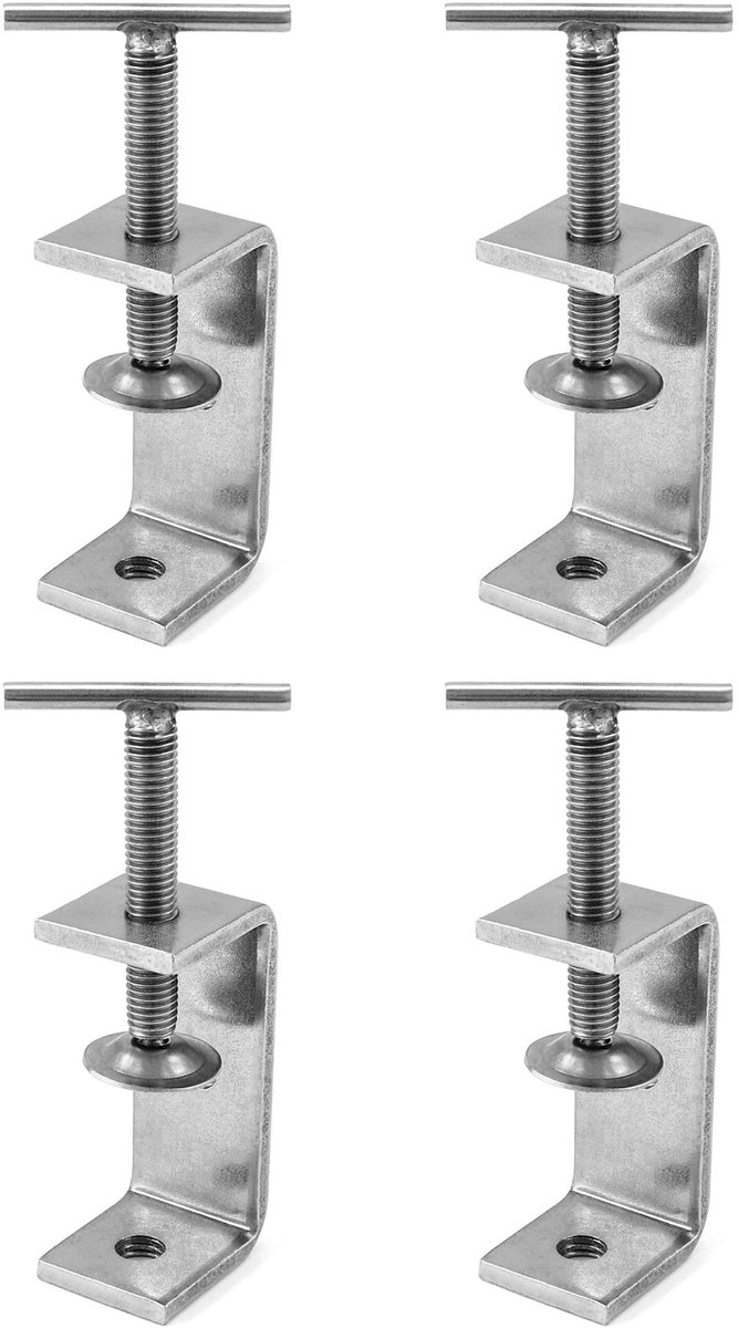 Allecto - 4-pack C-klemmen - Houtbewerking - Zware kwaliteit - Roestvrij staal - Handig voor lasschrijnwerk - 4 stuks