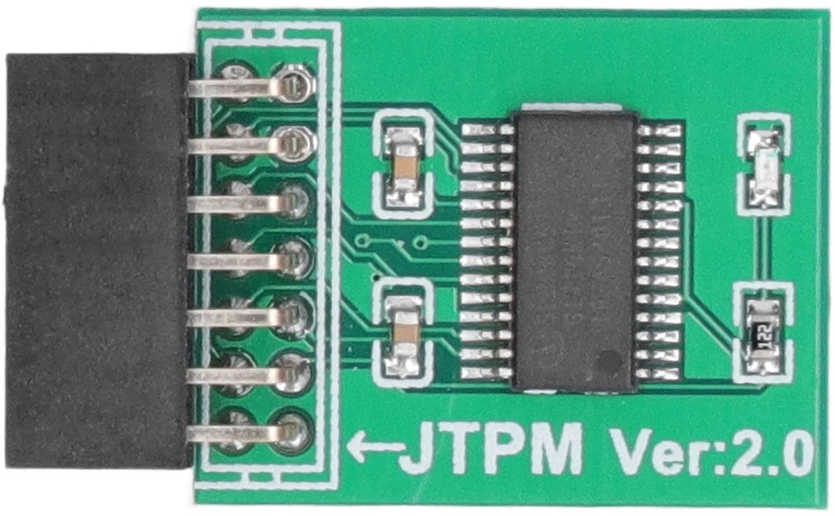 Allecto - 14-pins TPM-Module 2.0 - Sterke Codering - Groen - Geschikt voor Win11 - Ideaal voor pc's en moederborden