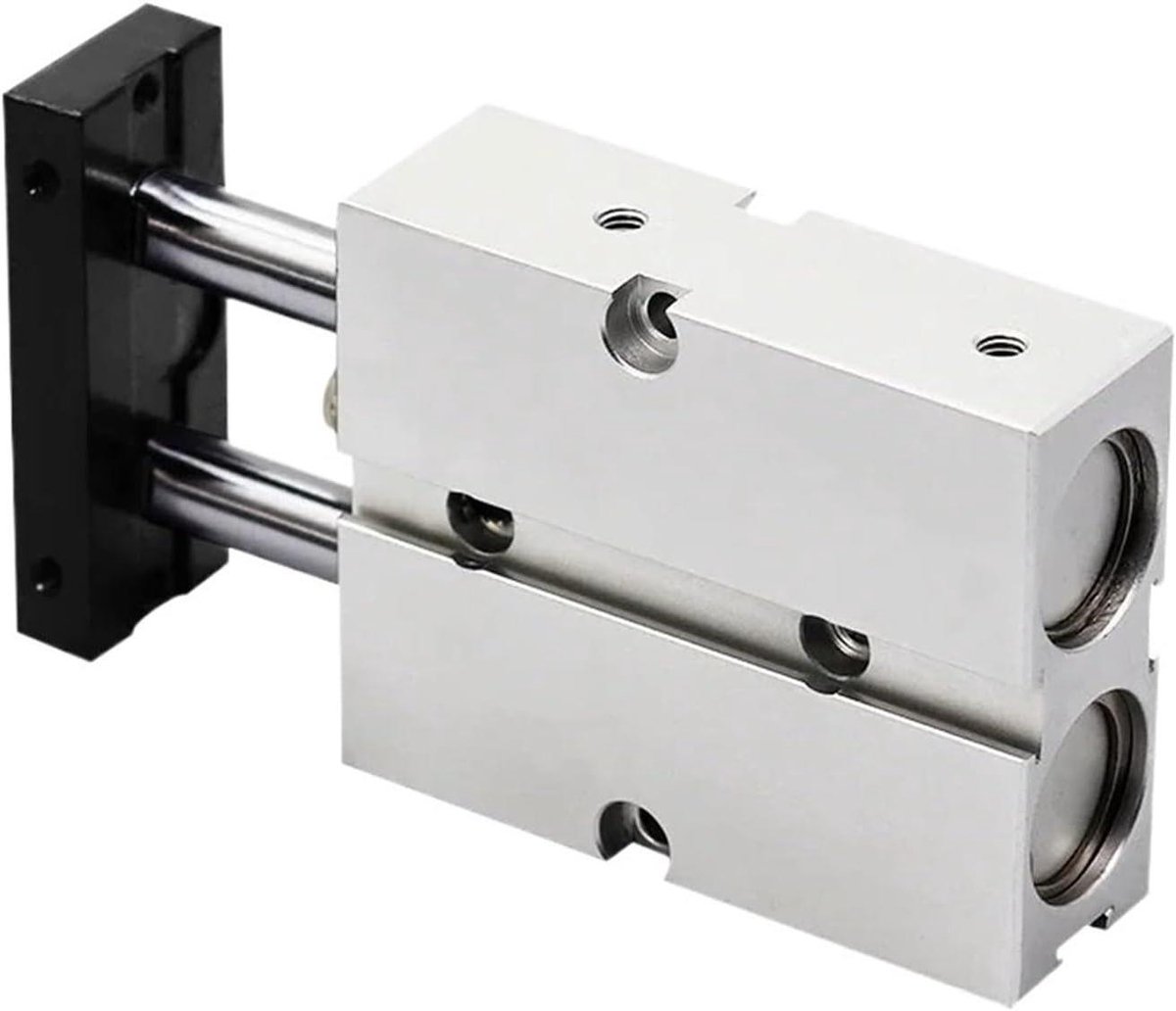 Dubbele Stang Cilinder - Luchtcilinder - Industriële Automatisering - Aluminium Legering - 25mm Boring 50mm Slag - Zilver