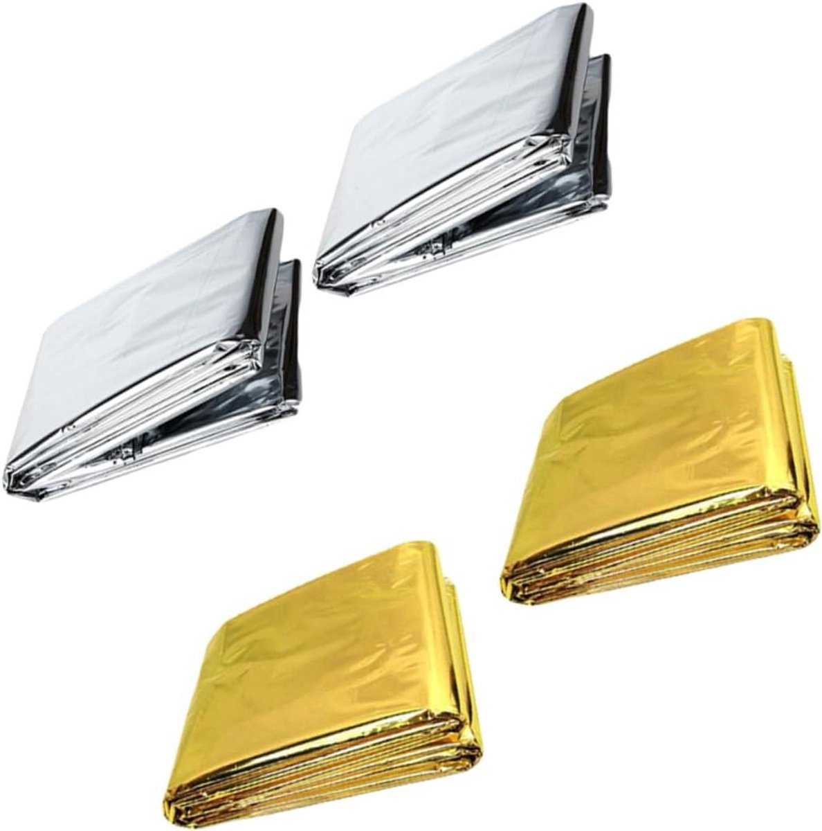 Isolatiedekens Set - Overlevingsdekens - Buitenactiviteiten - Dubbelzijdig aluminiumfolie - 210x140cm - Zilver Goud
