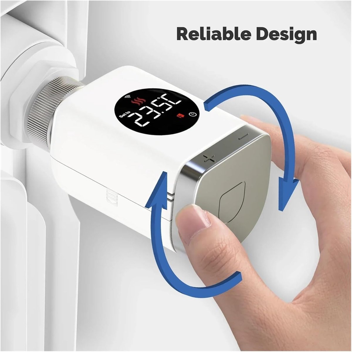 Slimme Radiator Actuator - Thermostaatkraan App - Energie Besparen - Open Raam Detectie - M30 x 15 mm - Wit