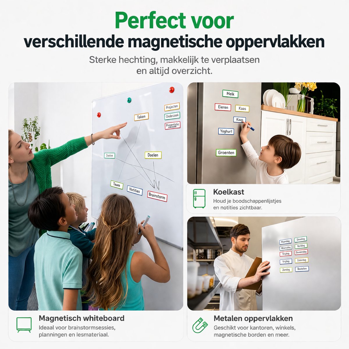 BOTC Scrum magneten - Whiteboard Magneten - 54 delig - 8x3 cm - voor Whiteboard, Magneetbord, Memobord of Magnetisch Tekenbord - Herschrijfbare Magneten op Koelkast — afbeelding 10