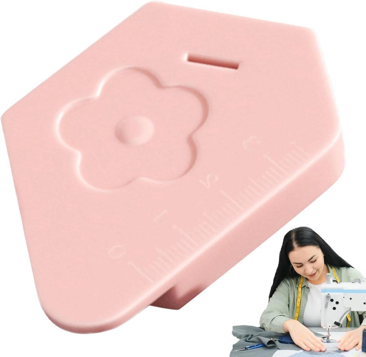 Naadgeleider Naaimachine - Naaigids Hulp - Nauwkeurig Stikken - Magnetisch Ontwerp - 4x6 cm - Roze
