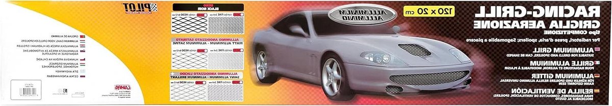 Racing Grill Rooster - Luchtinlaat Gaas - Auto Styling - Glanzend Aluminium - 120 x 20 cm - Zilver