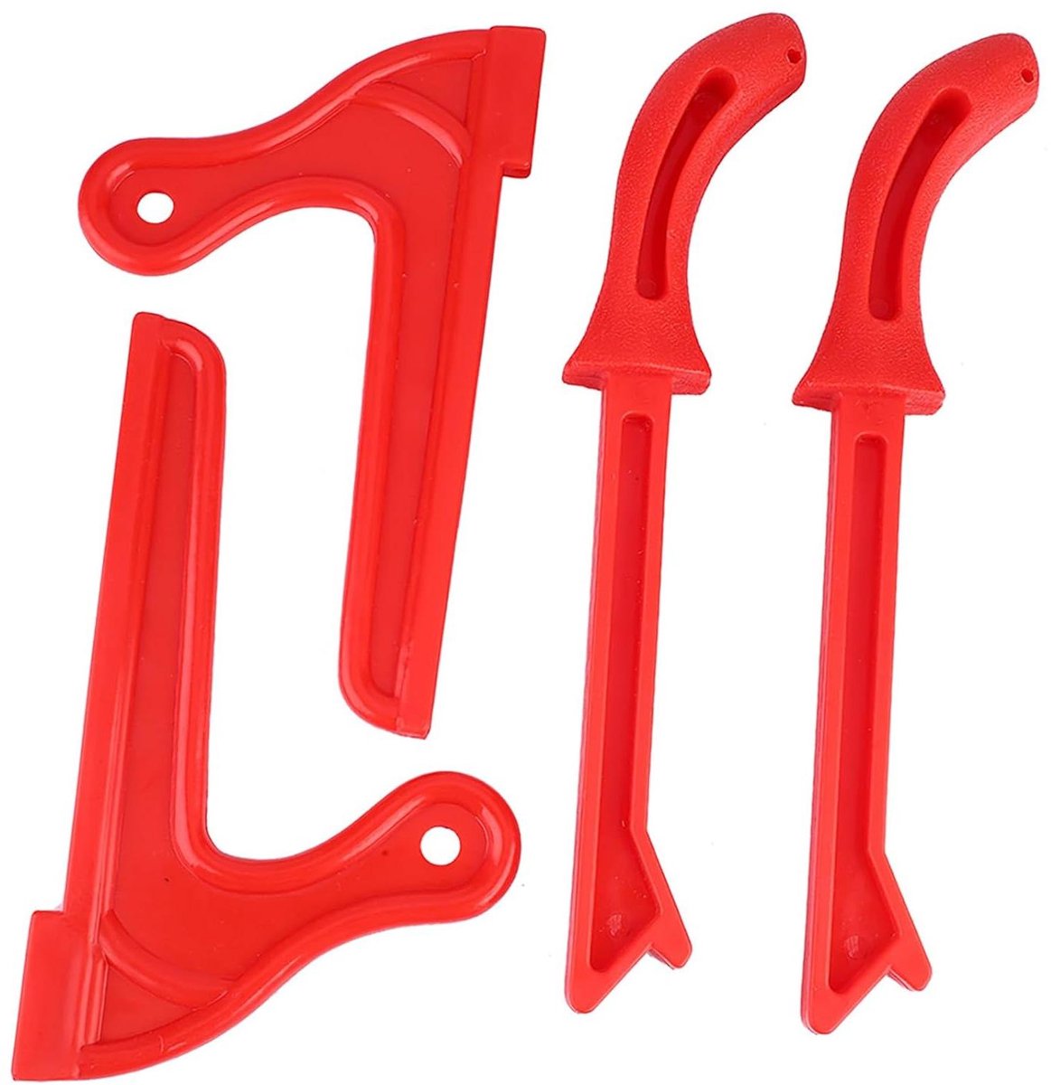 Veiligheidsduwstokken - Houtbewerking Gereedschap - Veilig Zagen - Ergonomische Grip - 4 Stuks - Rood