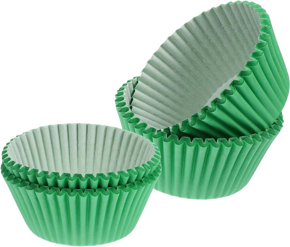 Cupcake Liners - Muffin Vormpjes - Taarten Bakken - Duurzaam Papier - 100 Stuks - Groen